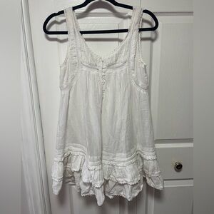 Stunning White Prairie-Style Mini Dress